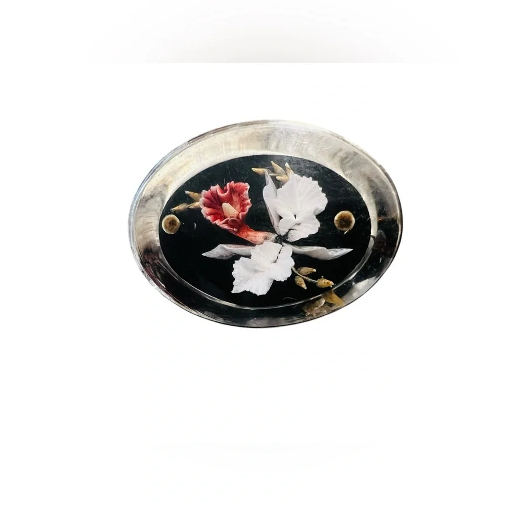 Regal Reverse Carved Lucite Floral Brooch – Vintage 1940s